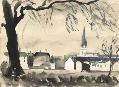 Jean Dryden Alexander (1911-1994) - Watercolour, Cathedral View