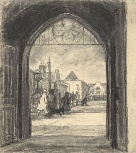 Jean Dryden Alexander (1911-1994) - Charcoal Drawing, St Thomas, Brentwood