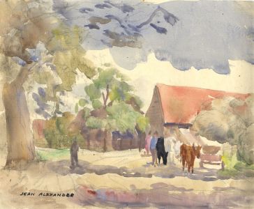 Jean Dryden Alexander (1911-1994) - 1943 Watercolour, Cowage's Farm
