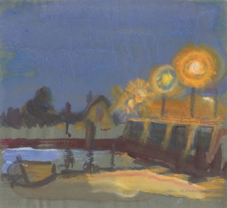 Jean Dryden Alexander (1911-1994) - 1974 Gouache, Lamplight