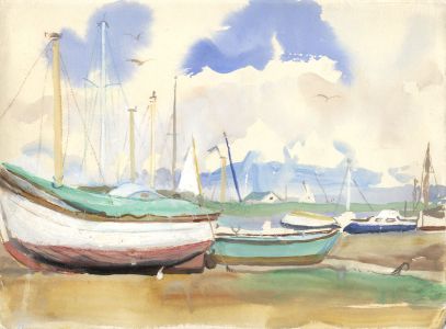 Jean Dryden Alexander (1911-1994) - 1989 Gouache, Walton Backwater
