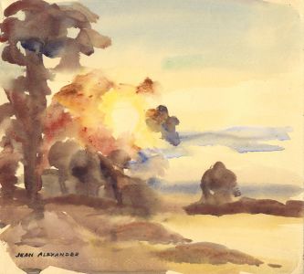 Jean Dryden Alexander (1911-1994) - Signed Watercolour, Autumn Sunset
