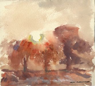 Jean Dryden Alexander (1911-1994) - Signed Watercolour, Sunset near Landemere