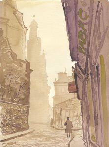 Robert T. Blayney (1929-2016) - Mid 20th Century Watercolour, Walking Figure