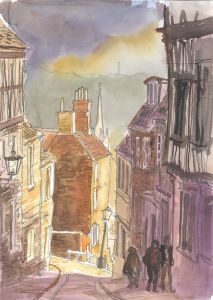 Robert T. Blayney (1929-2016) - Mid 20th Century Watercolour, Up the Hill