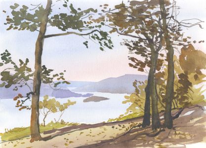 Robert T. Blayney (1929-2016) - Mid 20th Century Watercolour, Woods by the Sea