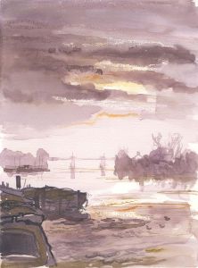 Robert T. Blayney (1929-2016) - Mid 20th Century Watercolour, Purple River