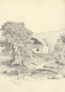 1870 Graphite Drawing - Seathwaite Chapel