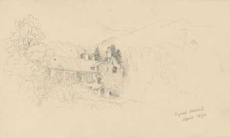 1870 Graphite Drawing - Rydal Mount