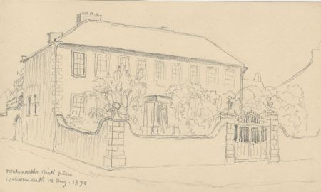 1870 Graphite Drawing - Wordsworth's Birth Place, Cockermouth