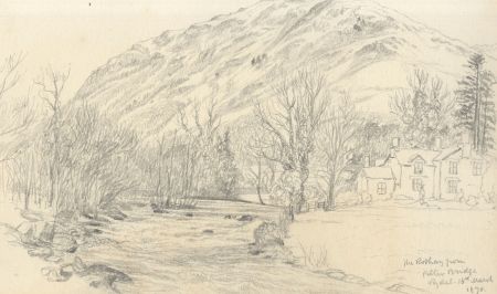 Set of Five c.1870 Graphite Drawings - Lake District Landscapes