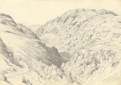 Pair of 1870 Graphite Drawings - Duddon Vallery Landscapes
