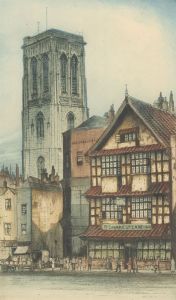 Edward Sharland (1884-1967) - Early 20th Century Etching, Bristol Street Scene