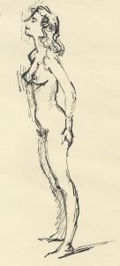 Peter Collins ARCA - c.1970s India Ink, Female Nude