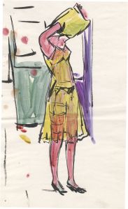 Peter Collins ARCA - c.1970s Mixed Media, Woman Undressing