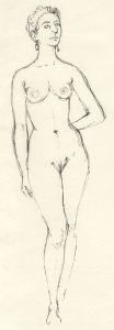Peter Collins ARCA - c.1970s Pen and Ink Drawing, Female Nude
