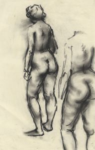 Peter Collins ARCA - c.1970s Charcoal Drawing, Nude Studies