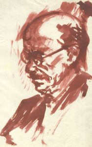 Peter Collins ARCA - c.1970s Watercolour, Portrait of Bespectacled Man