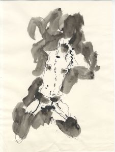 Peter Collins ARCA - c.1970s India Ink, Figure Study, Abstracted