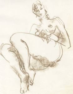 Peter Collins ARCA - c.1970s Pastel, Reclining Nude