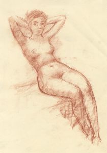Peter Collins ARCA - c.1970s Sanguine, Female Nude
