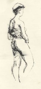 Peter Collins ARCA - c.1970s India Ink, Nude Study