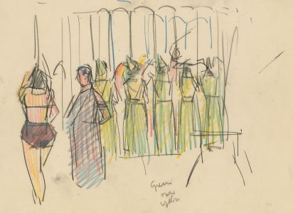 Peter Collins ARCA - c.1970s Coloured Pencil, Study of Dancers