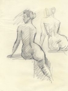 Peter Collins ARCA - c.1970s Graphite Drawing, Nude Study