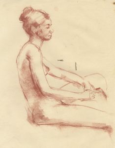 Peter Collins ARCA - c.1970s Sanguine, Nude Study