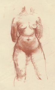 Peter Collins ARCA - c.1970s Sanguine, Nude Study