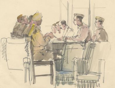 Peter Collins ARCA - c.1970s Watercolour, Soldiers
