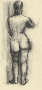 Peter Collins ARCA - c.1970s Pen and Ink Drawing, Full Length Nude Study
