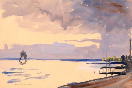 Jean Dryden Alexander (1911-1994) - 1969 Watercolour, Dovercourt, Evening Light