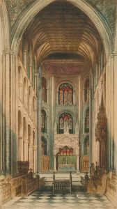 Edward Sharland (1884-1967) - Etching, Interior of Peterborough Church