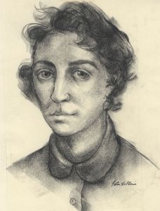 Peter Collins ARCA - Signed c.1970s Charcoal Drawing, Portrait of a Woman