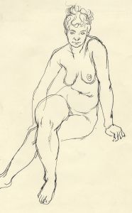 Peter Collins ARCA - c.1970s Pen and Ink Drawing, Nude Study