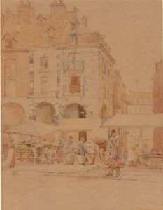F. Spencer - Signed 19th Century Watercolour, Continental Market Scene