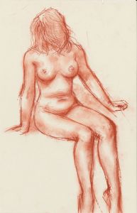 Peter Collins ARCA - c.1970s Sanguine, Female Nude