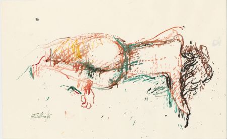 Peter Collins ARCA - Signed 1965 Watercolour, Reclining Nude