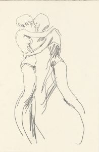 Peter Collins ARCA - c.1970s Graphite Drawing, Figures in Embrace