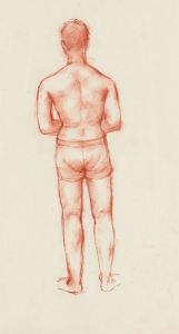 Peter Collins ARCA - c.1970s Sanguine, Male Figure Study