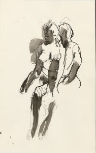 Peter Collins ARCA - c.1970s Pen and Ink Drawing, Nude Figures