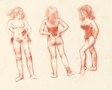 Peter Collins ARCA - c.1970s Sanguine, Getting Dressed