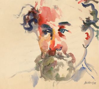 Peter Collins ARCA - Signed 1979 Watercolour, Portrait of a Man