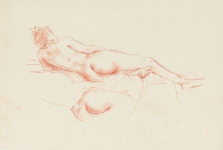 Peter Collins ARCA - c.1970s Sanguine, Nude Figure