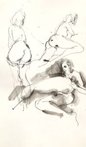 Peter Collins ARCA - c.1970s Pen and Ink Drawing, Nude Study