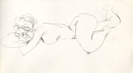 Peter Collins ARCA - c.1970s Pen and Ink Drawing, Nude Sketch