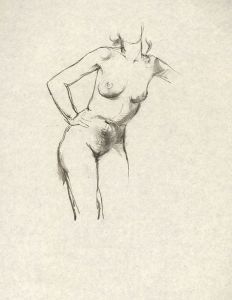 Peter Collins ARCA - c.1970s Pen and Ink Drawing, Female Nude