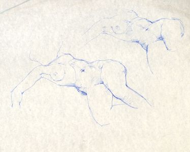 Peter Collins ARCA - c.1970s Pen and Ink Drawing, Nude Studies