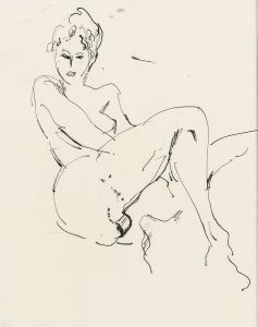 Peter Collins ARCA - c.1970s Pen and Ink Drawing, Nude Study